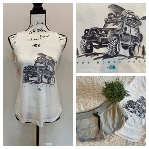 The North Face Jeep Tank Top Rugged Outdoor Themed Summer Graphic Shirt Small
